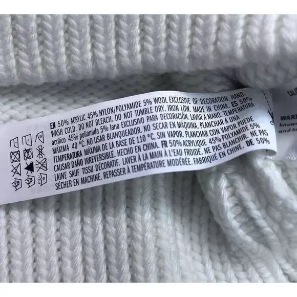 *GENTLY WORN* English Factory Women's Size S Pom Wool Hearts Sweater - Picture 6 of 6